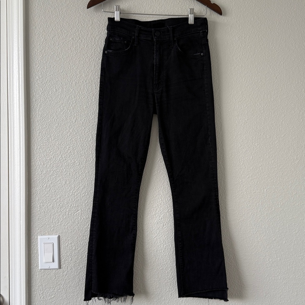 Mother Women’s Black Insider Crop Step Fray Not Guilty Distressed hem 26 - Picture 2 of 15